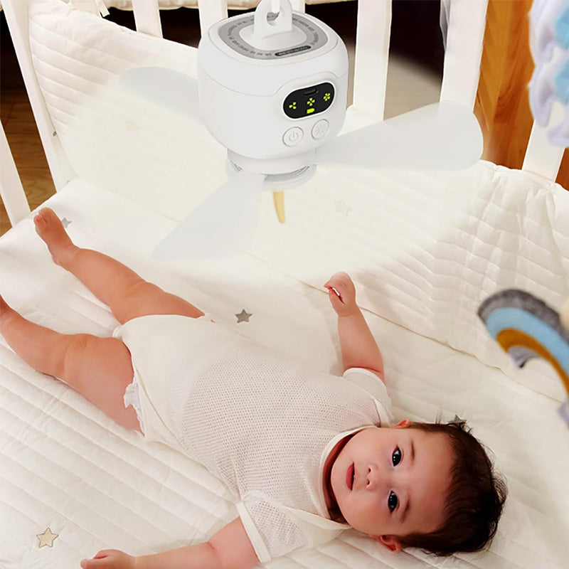 🍃 Wiederaufladbarer Deckenventilator mit LED-Beleuchtung
