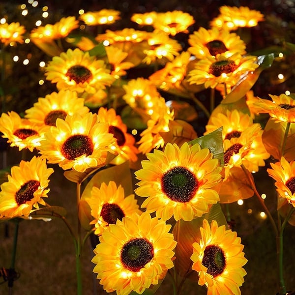 🌻☀️ Wasserdichte Solarlampen – Realistische Blütenblätter, wetterfest (IP65) und leuchten automatisch 8–12 Stunden lang ☀️🌻