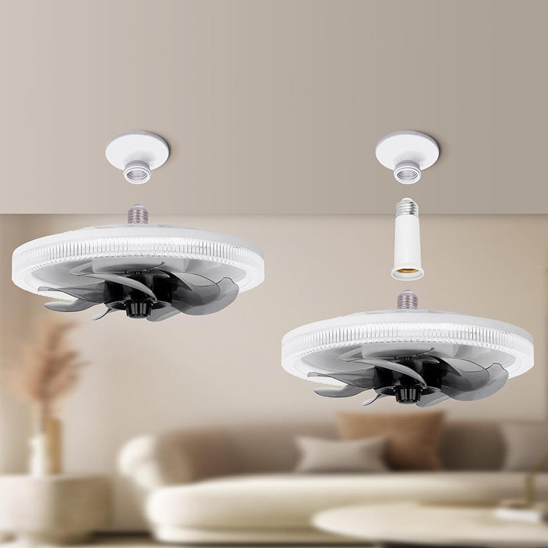 2-in-1 Mute Adjustable Fan Light with Remote Control for Bedroom