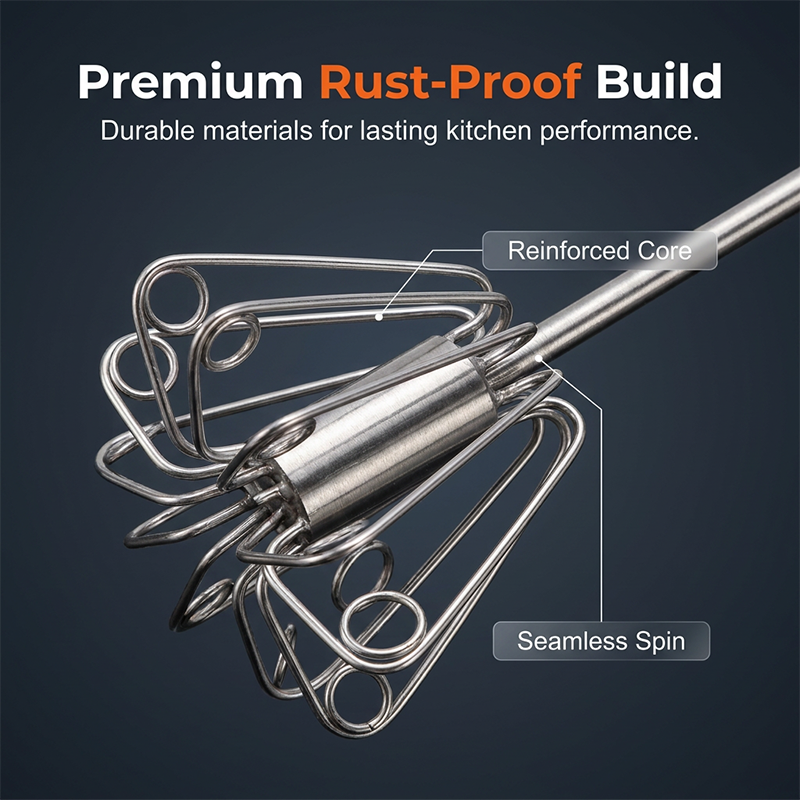 🍳 Practical kitchen helper! Pressure whisk with non-slip handle, stainless and durable at a low price!