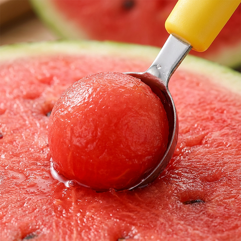 🍉 Get 50% off now! 3-piece set for fruit and melons - for cutting, shaping and decorating - made of stainless steel, compact storage, comfortable to hold - especially suitable for honeydew melon, watermelon and soft fruits