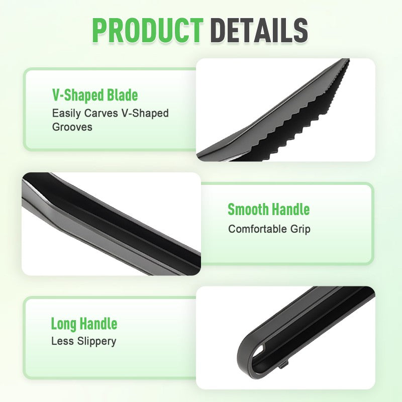 Spiral and V-tool duo for fruit decoratio
