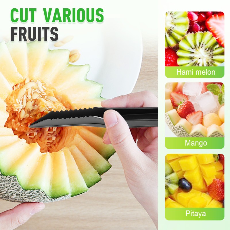Spiral and V-tool duo for fruit decoratio