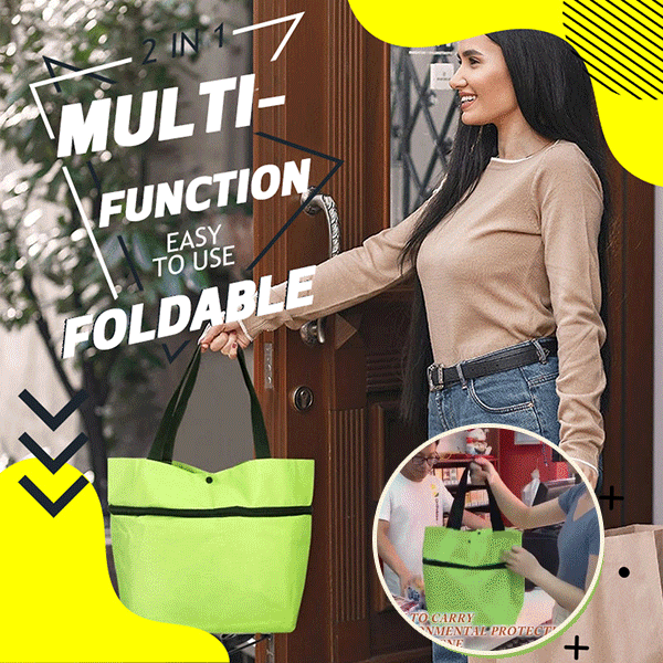 Foldable shopping bag on wheels