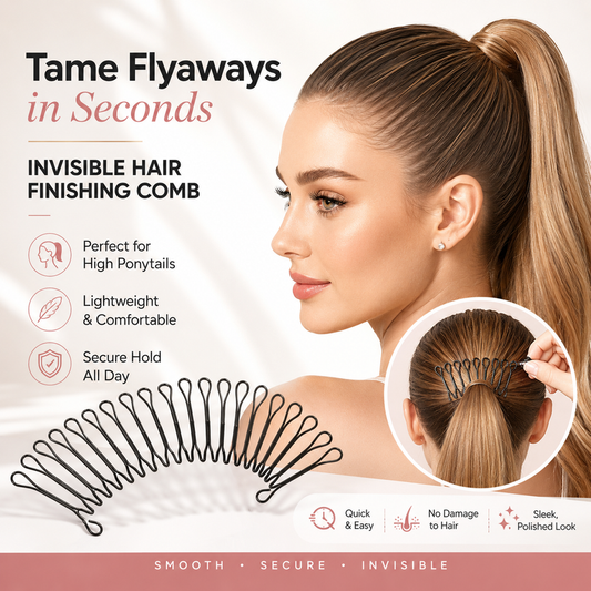 Flexible invisible grip comb for flyaway hai