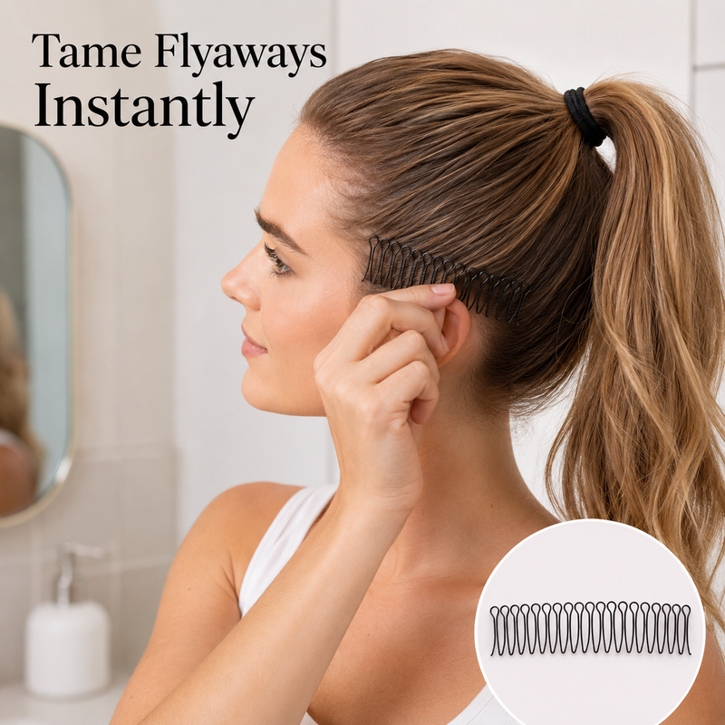 Flexible invisible grip comb for flyaway hai