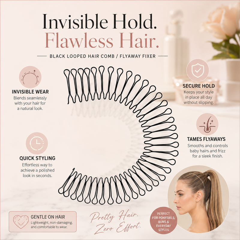 Flexible invisible grip comb for flyaway hai